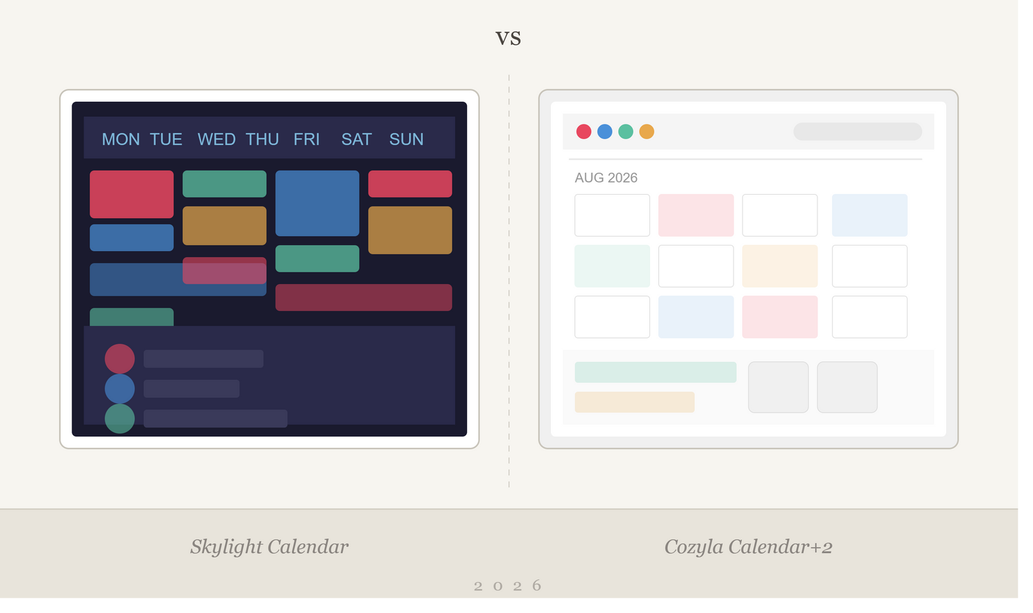 Cozyla vs SkyLight Calendar in 2026