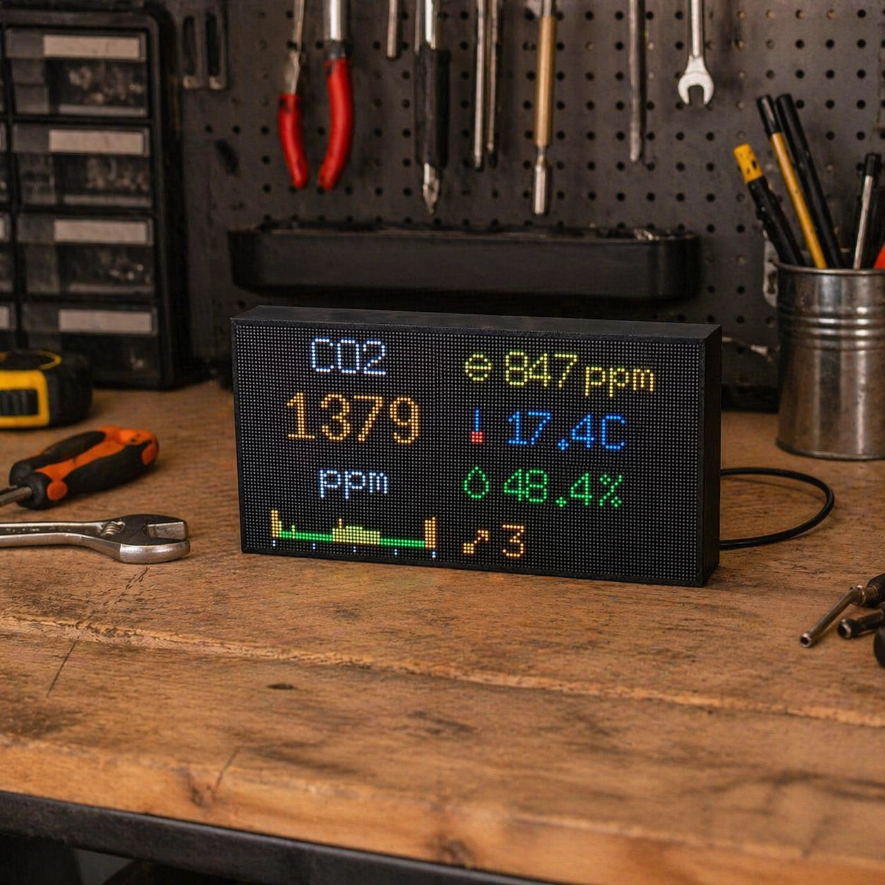 LED Luftqualitätsmonitor mit Home Assistant Integration