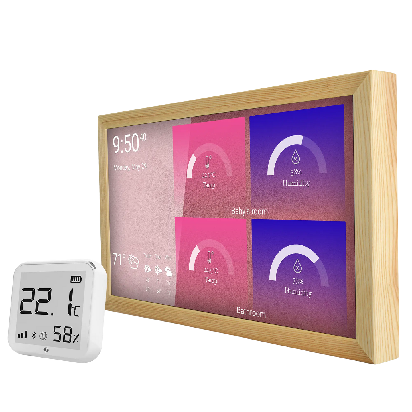 Smart Display 24 Inch with Temperature and Humidity Sensor