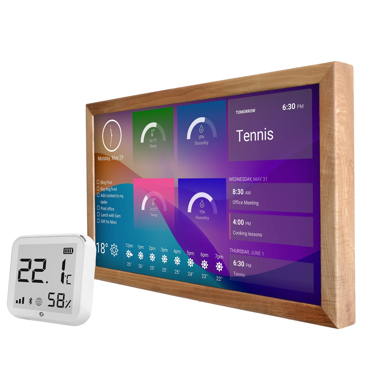 Smart Display 24 Inch with Temperature and Humidity Sensor