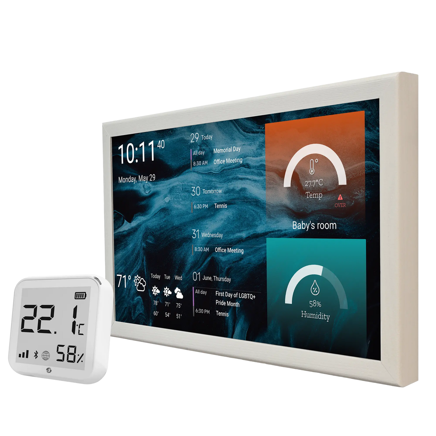 Smart Display 24 Inch with Temperature and Humidity Sensor