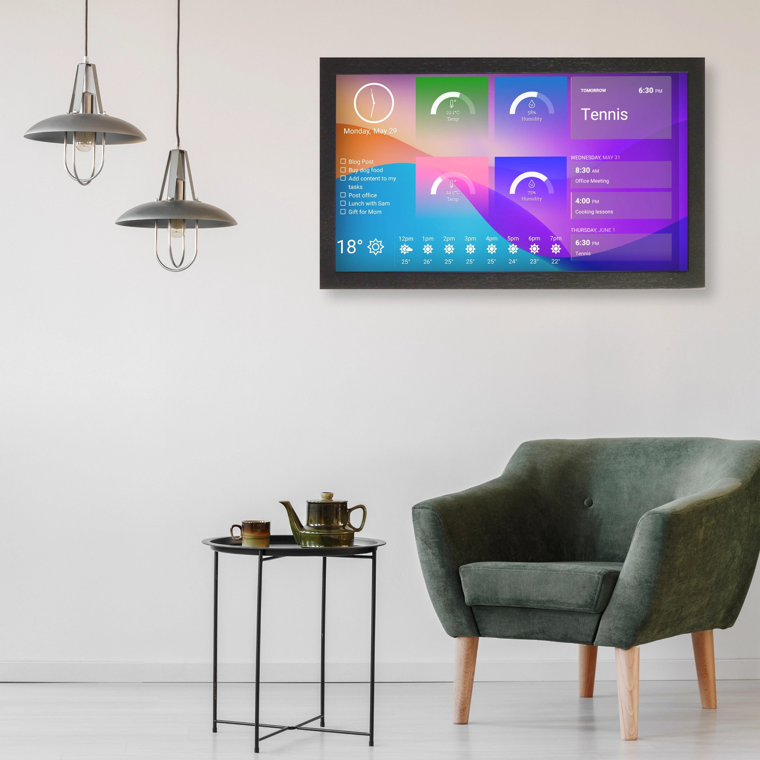 Touch Screen Wall Display 24 Inch in Wooden Frame