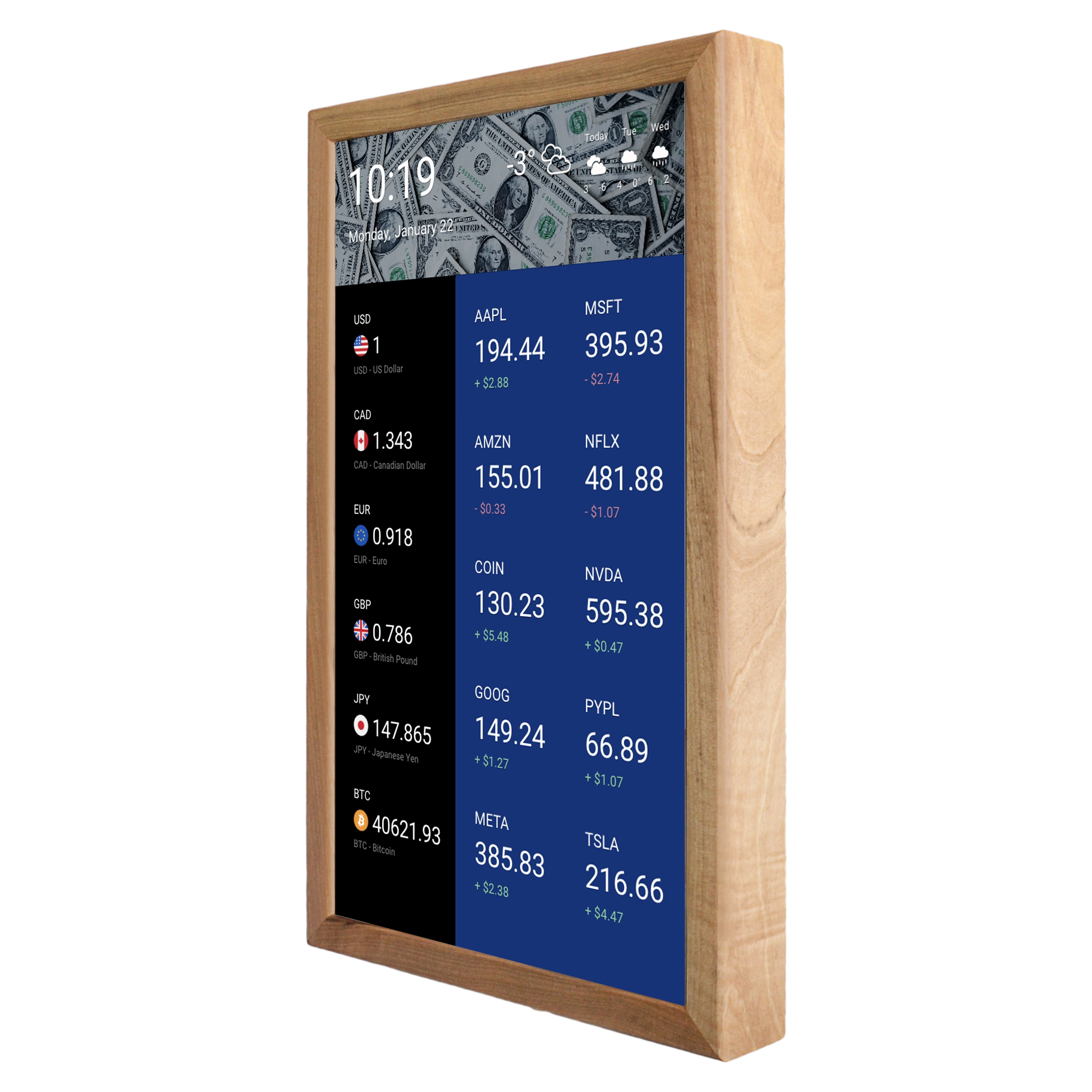 Touch Screen Wall Display 24 Inch in Wooden Frame