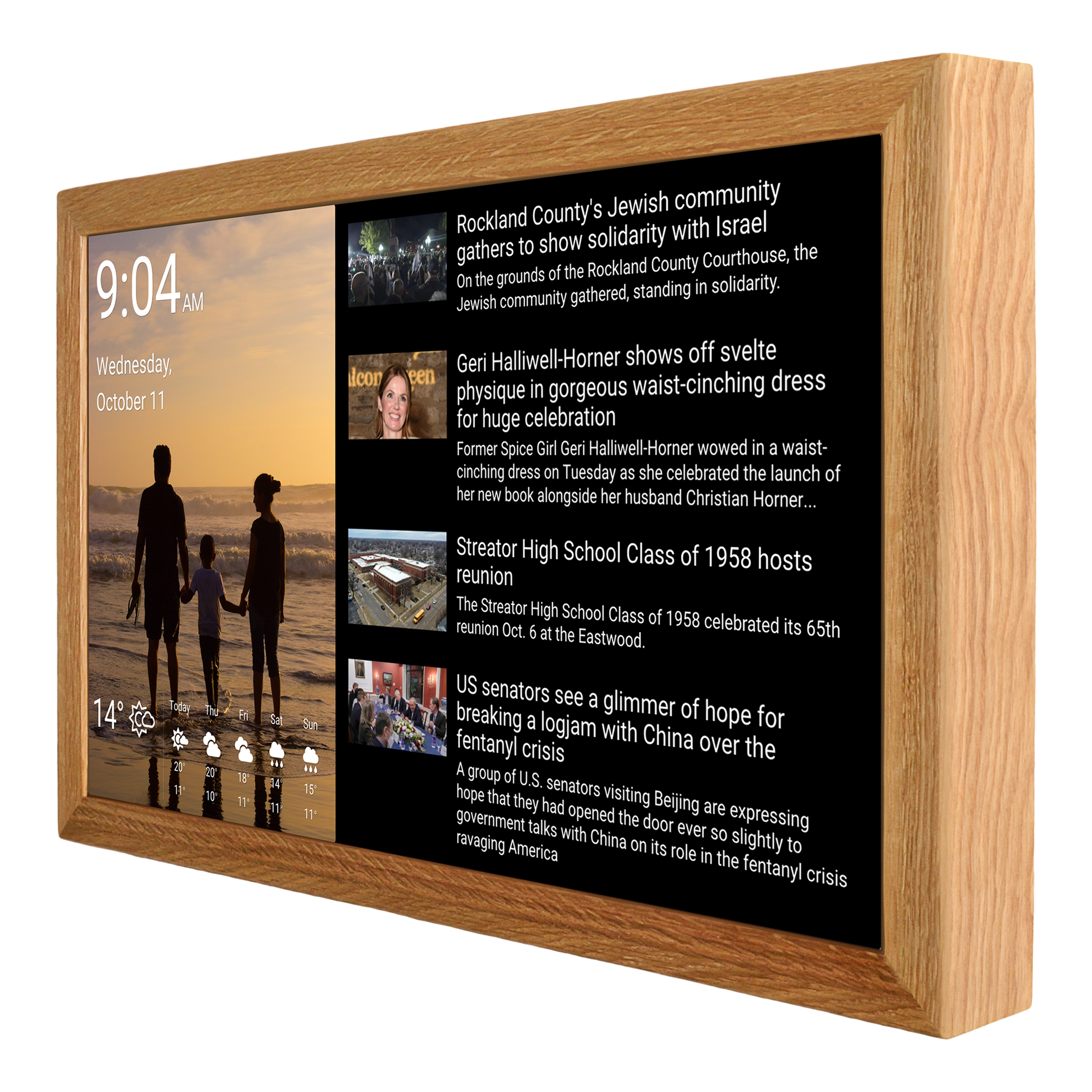 Touch Screen Wall Display 24 Inch in Wooden Frame