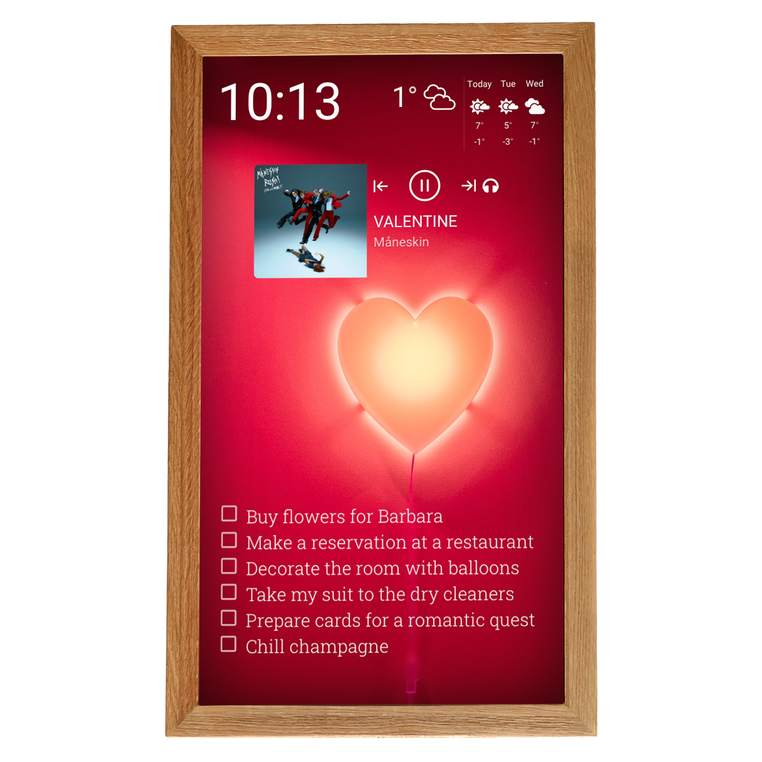 Touch Screen Wall Display 24 Inch in Wooden Frame