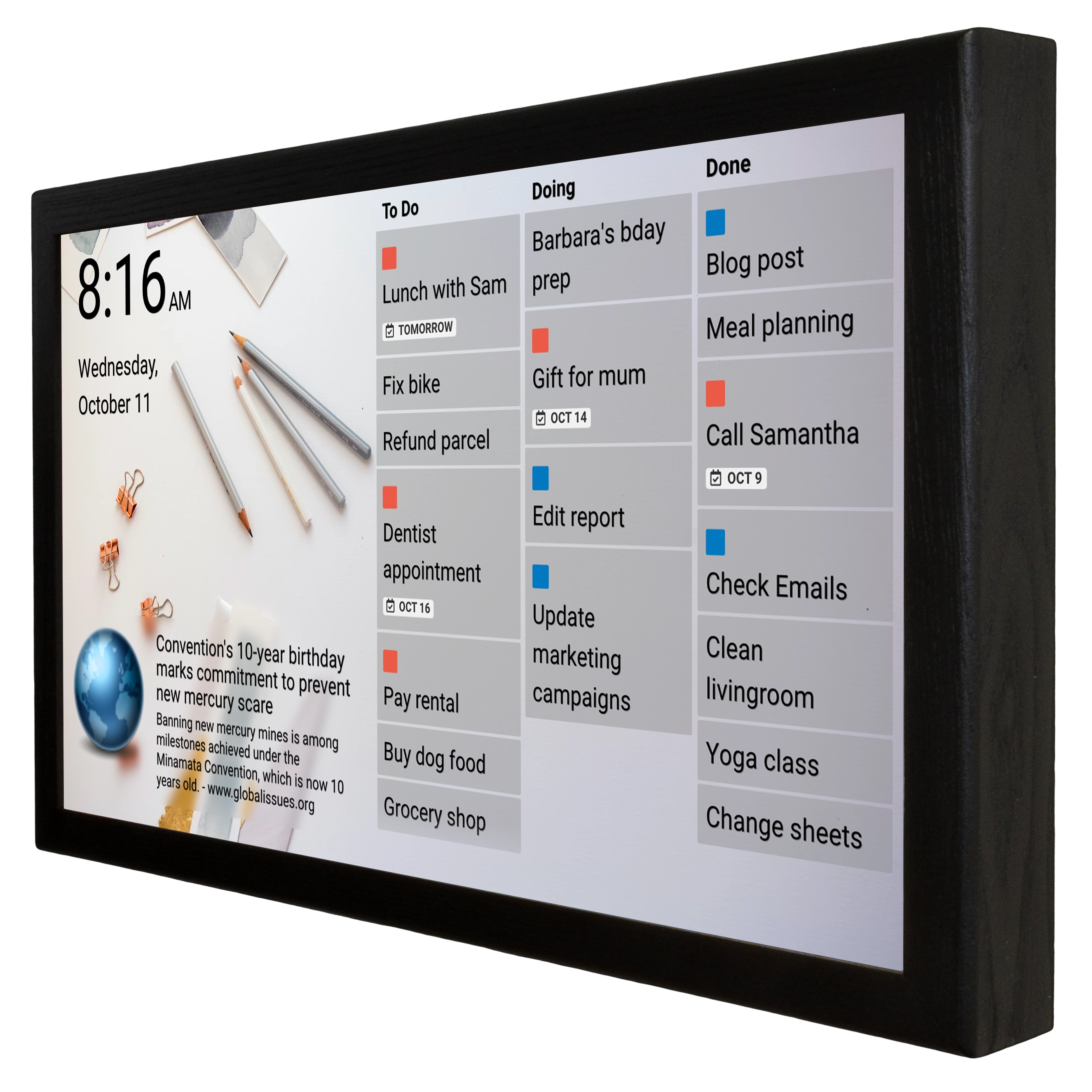 Touch Screen Wall Display 24 Inch in Wooden Frame