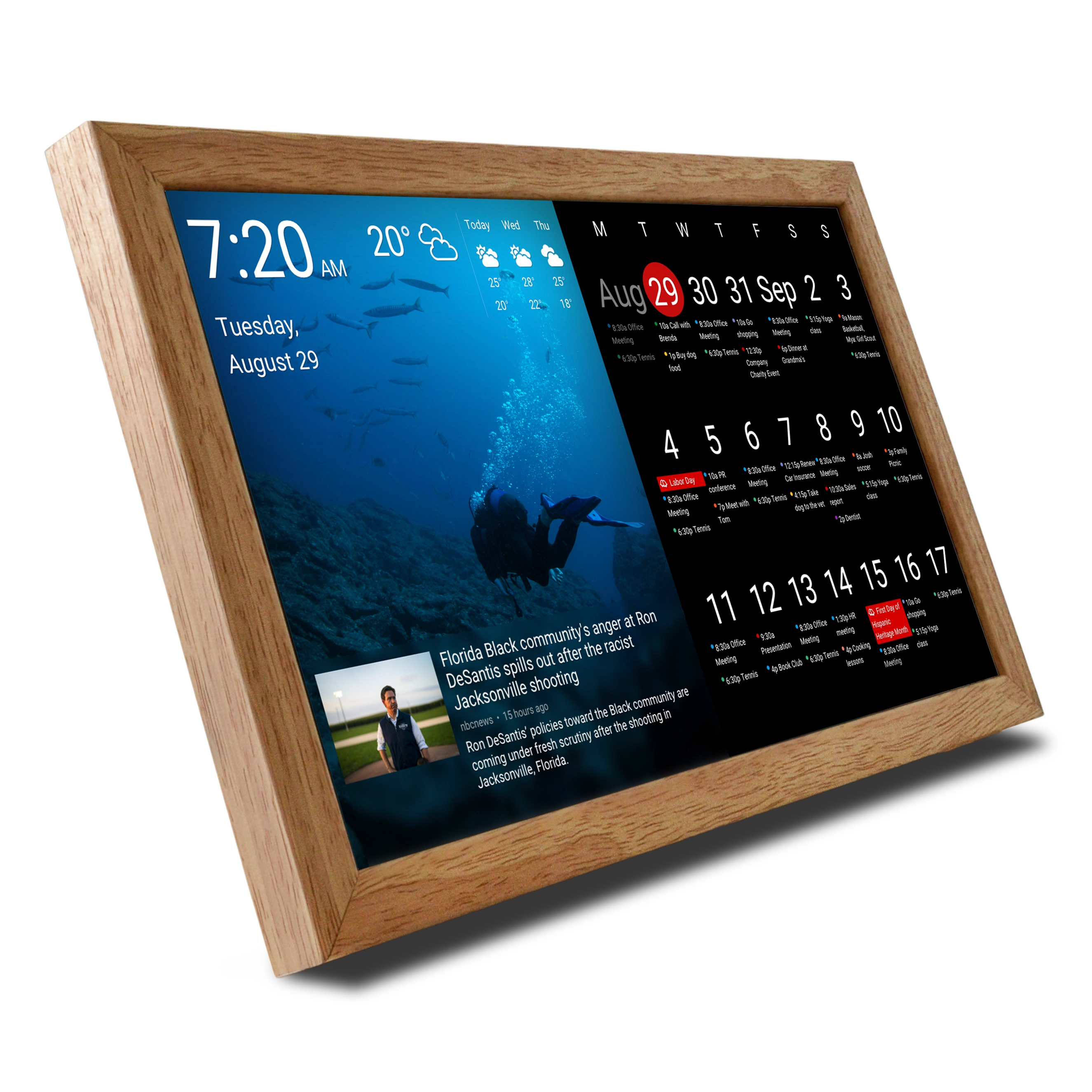 Touchscreen Digital Desk Calendar 15.6 Inch