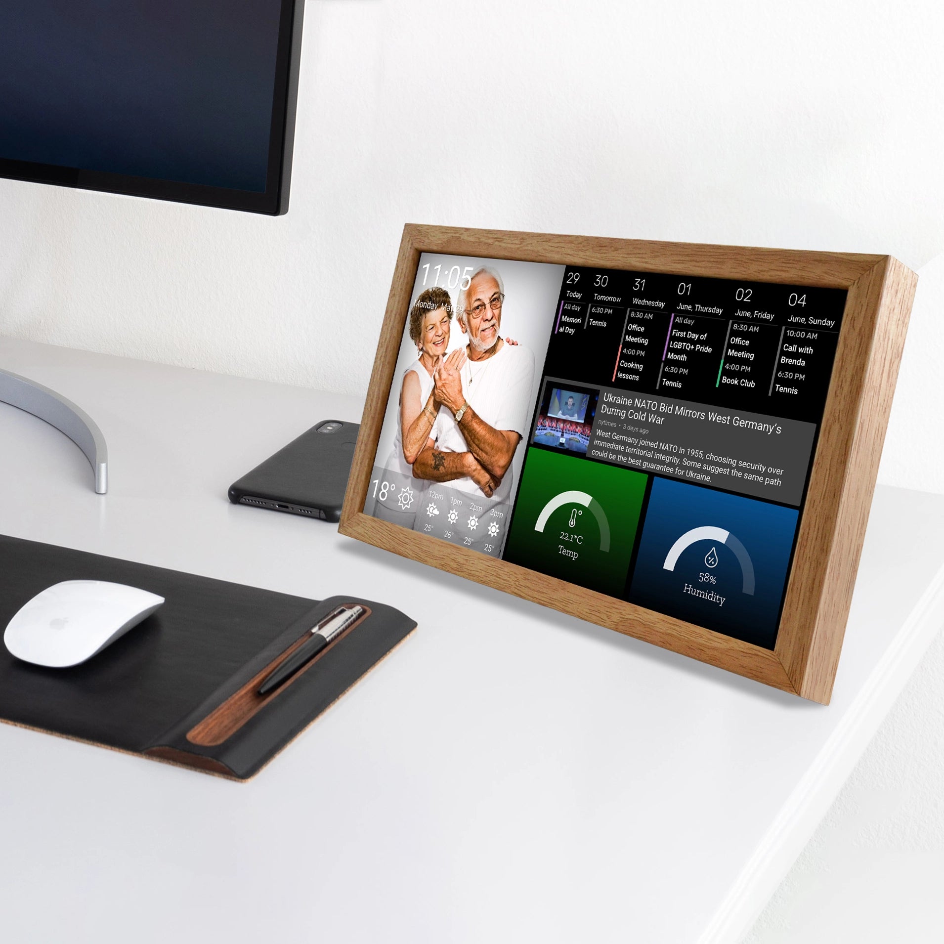 Touchscreen Digital Desk Calendar 15.6 Inch