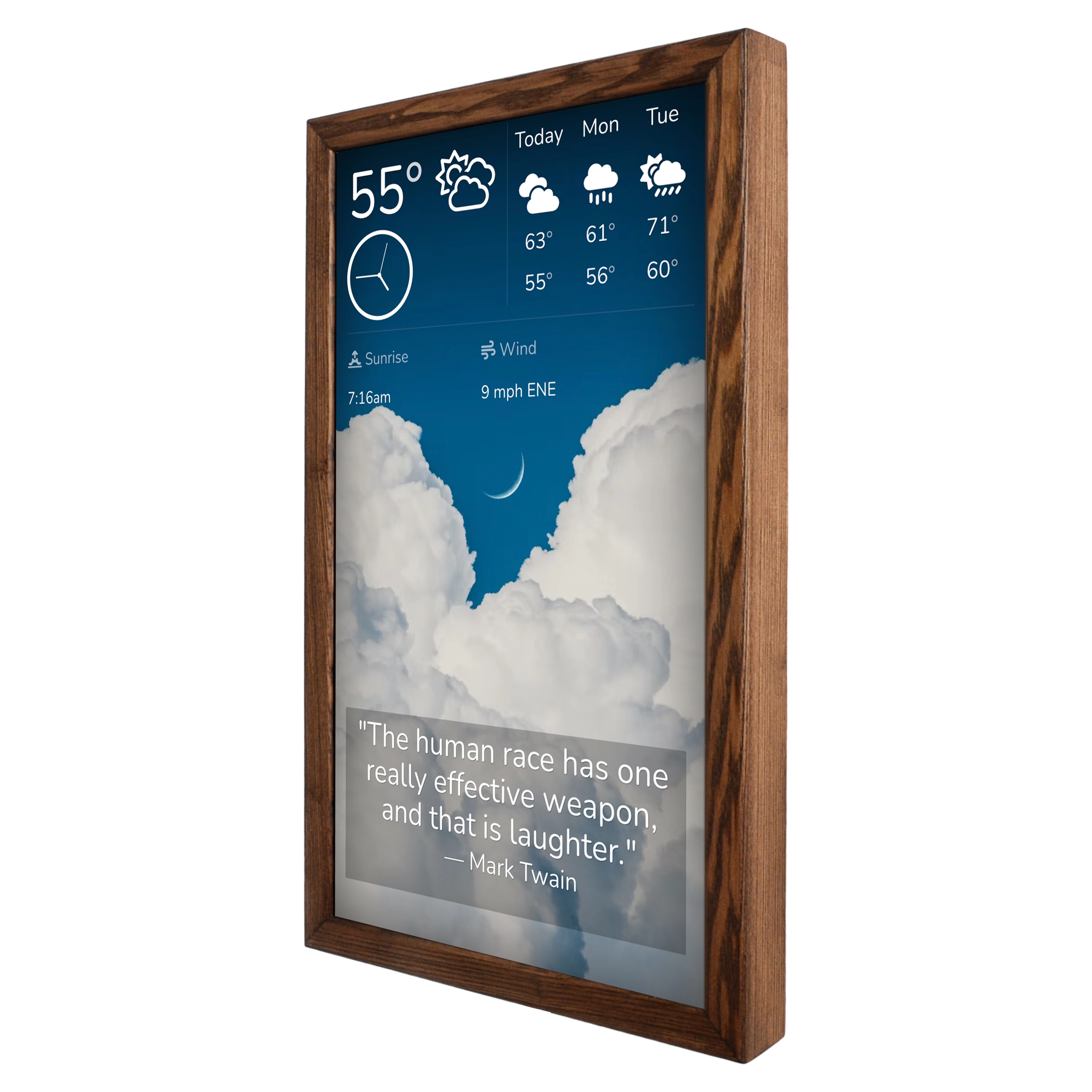 Digital Wall Calendar 24 Inch in Wooden Frame