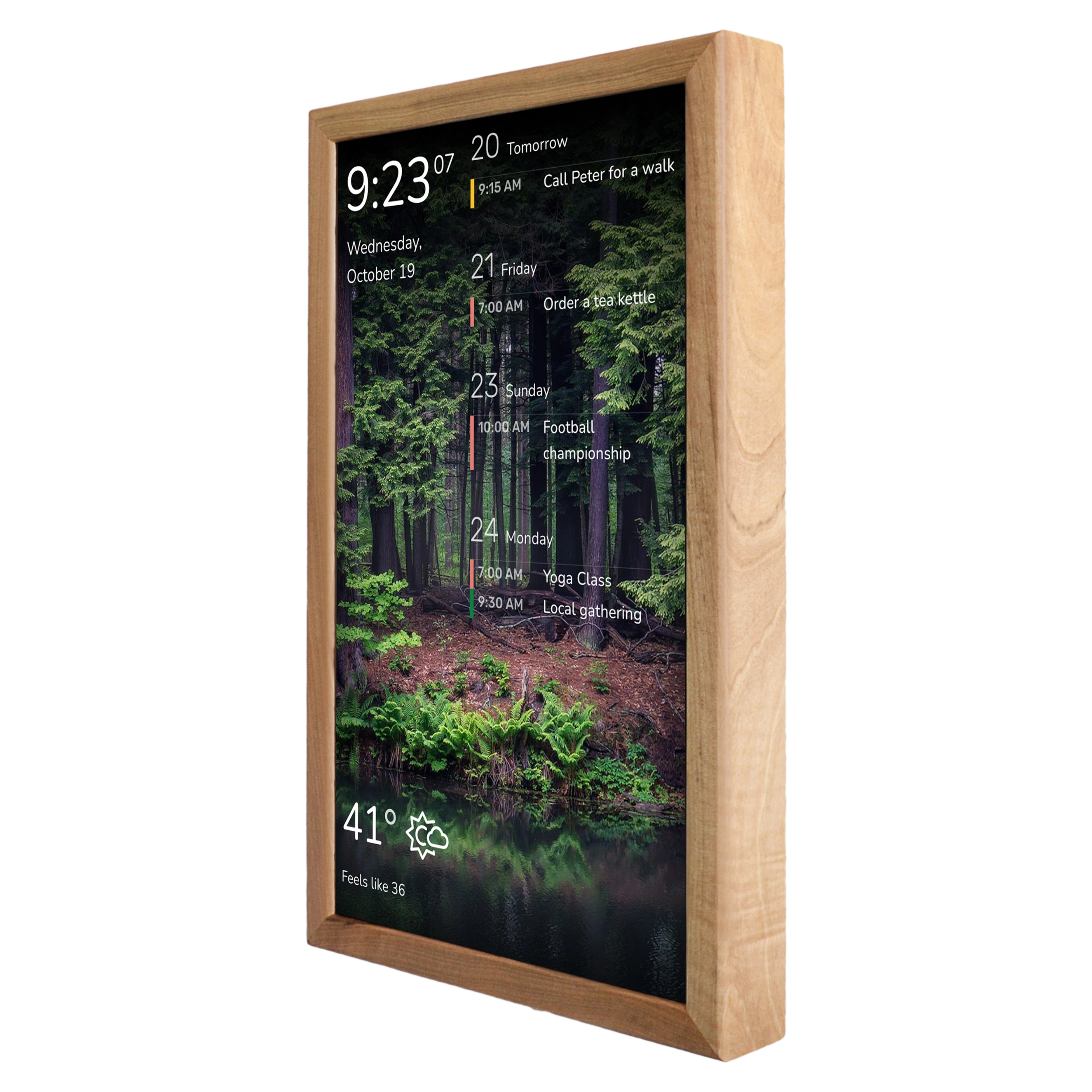 Digital Wall Calendar 24 Inch in Wooden Frame