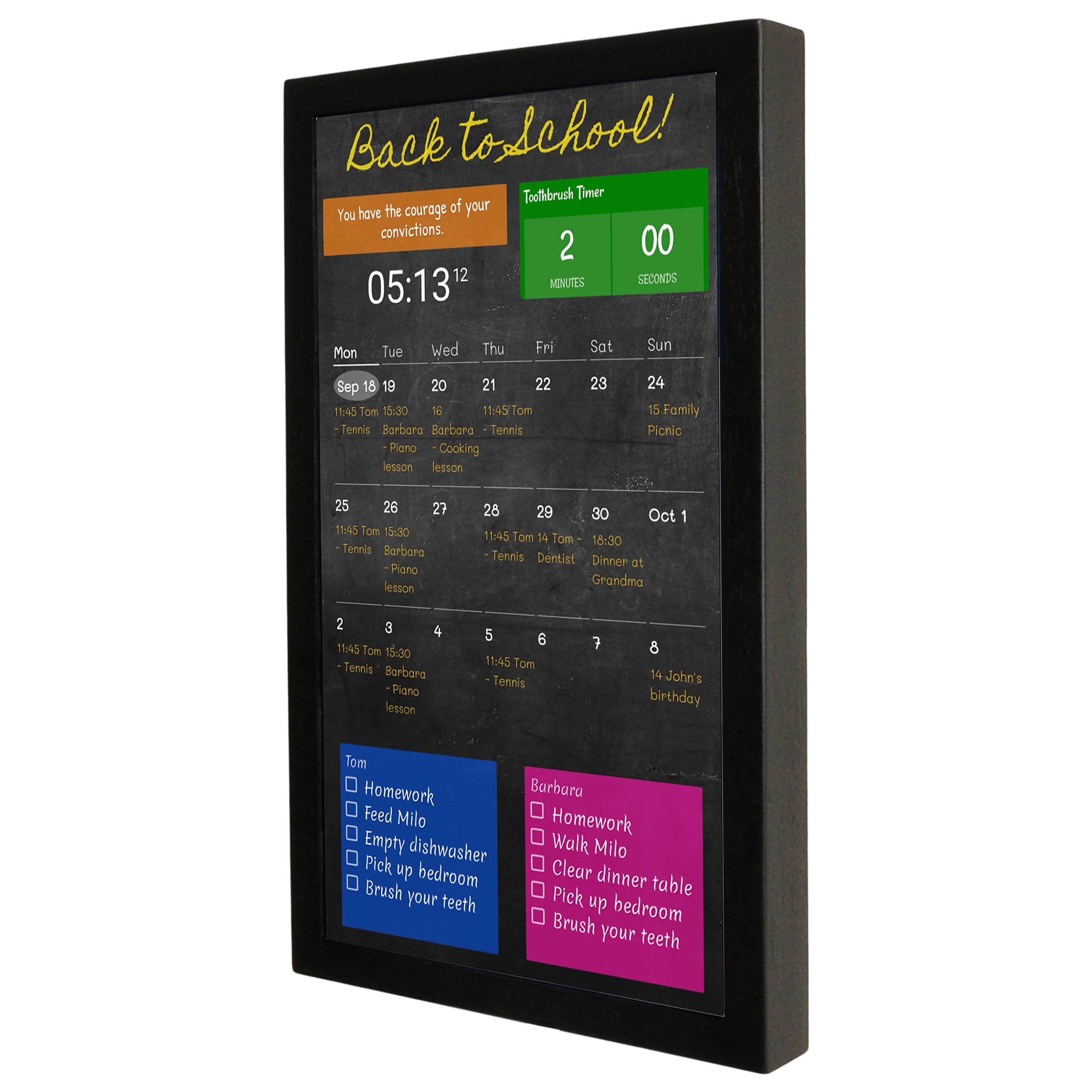 Digital Wall Calendar 24 Inch in Wooden Frame