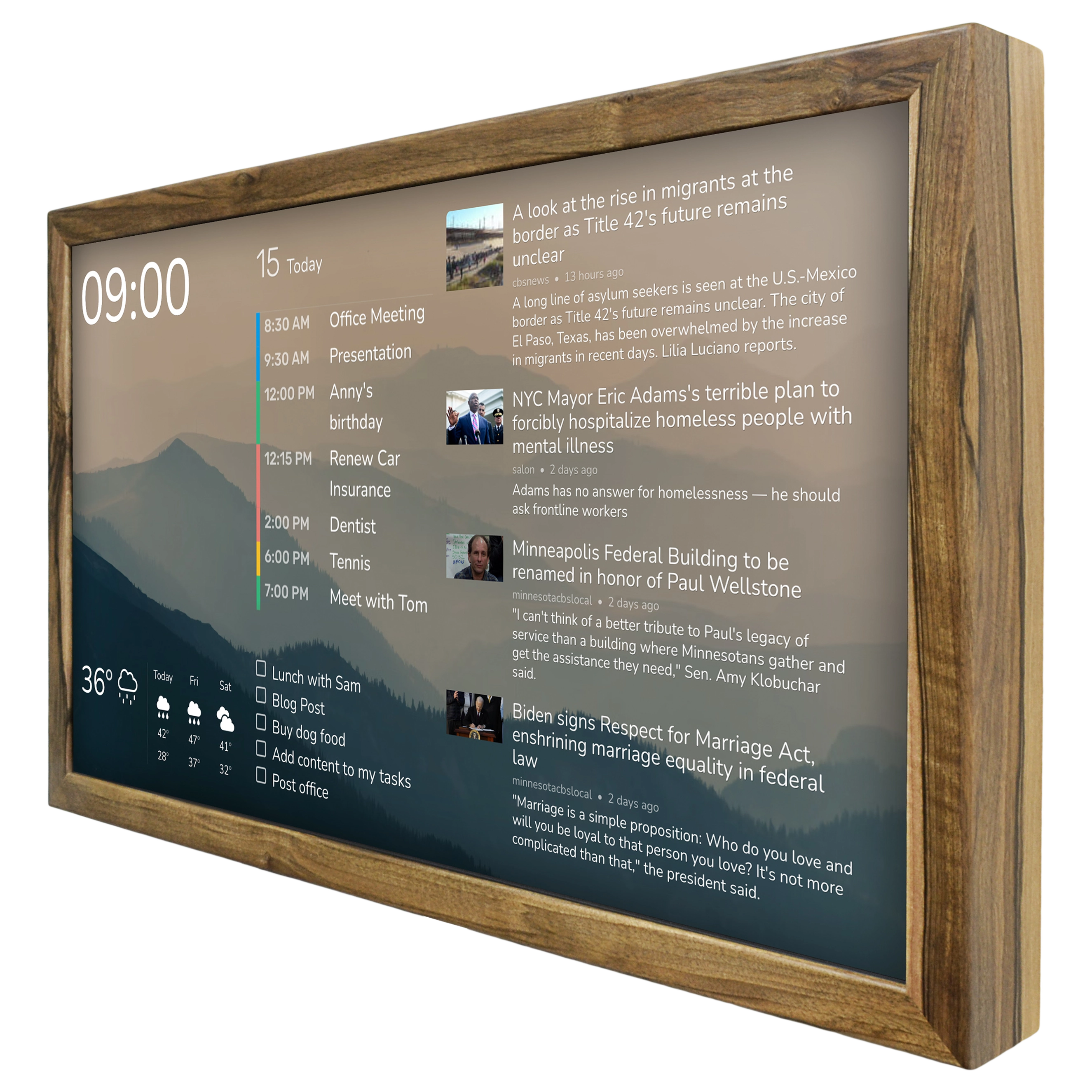 Smart Wall Calendar 32 Inch in Wooden Frame