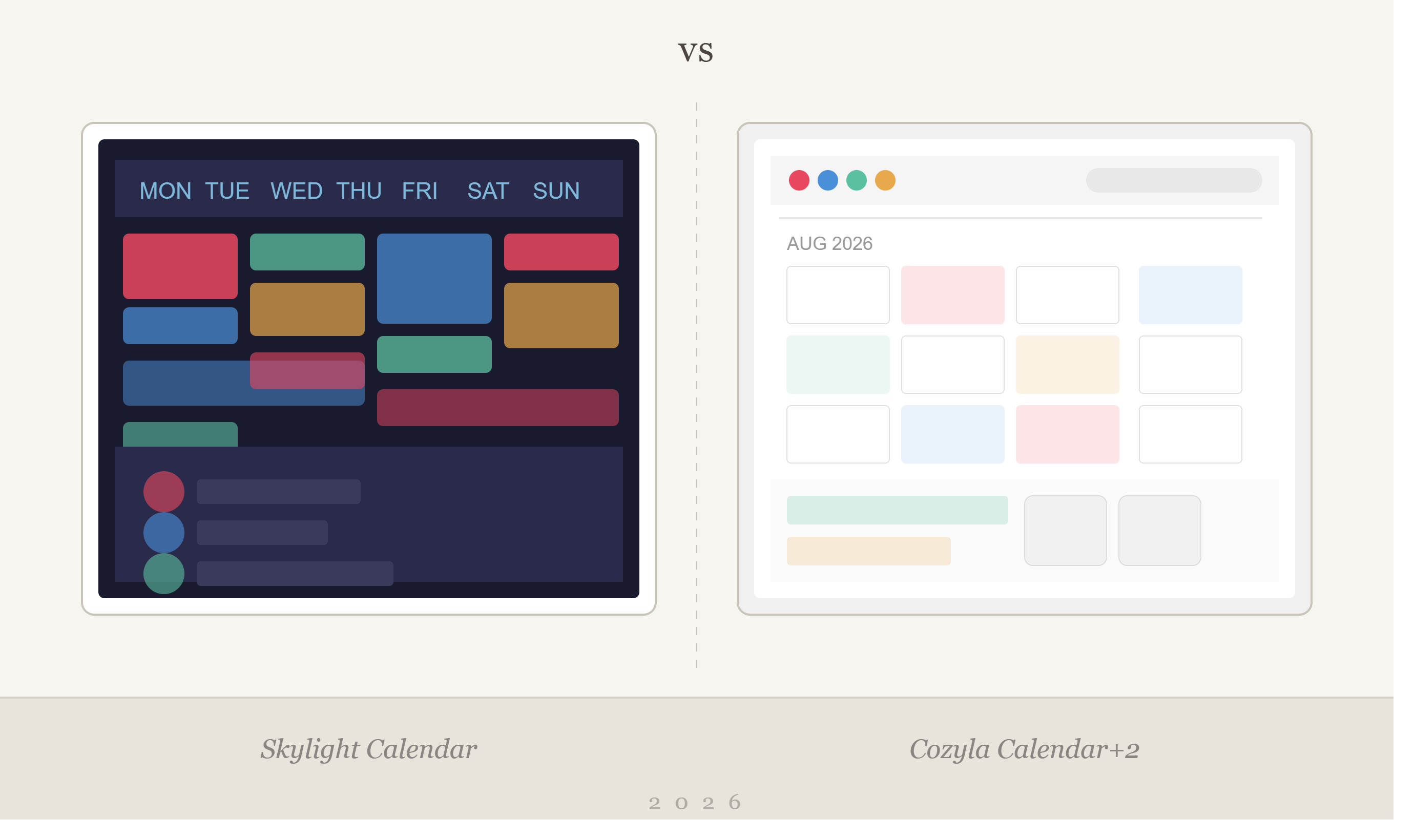Cozyla vs SkyLight Calendar in 2026