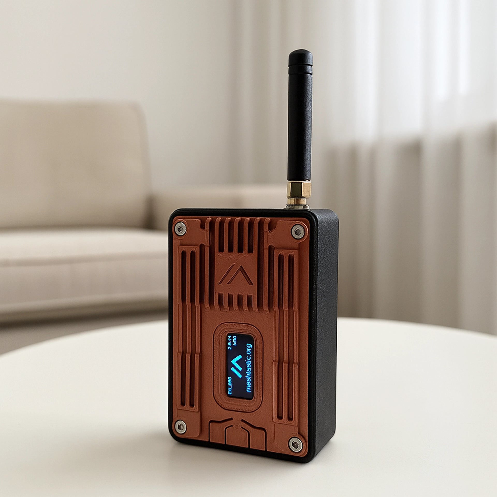 Meshtastic Node Heltec V3 LoRa with a Solid Сase – Plug & Play Off-Grid Radio - black + cooper