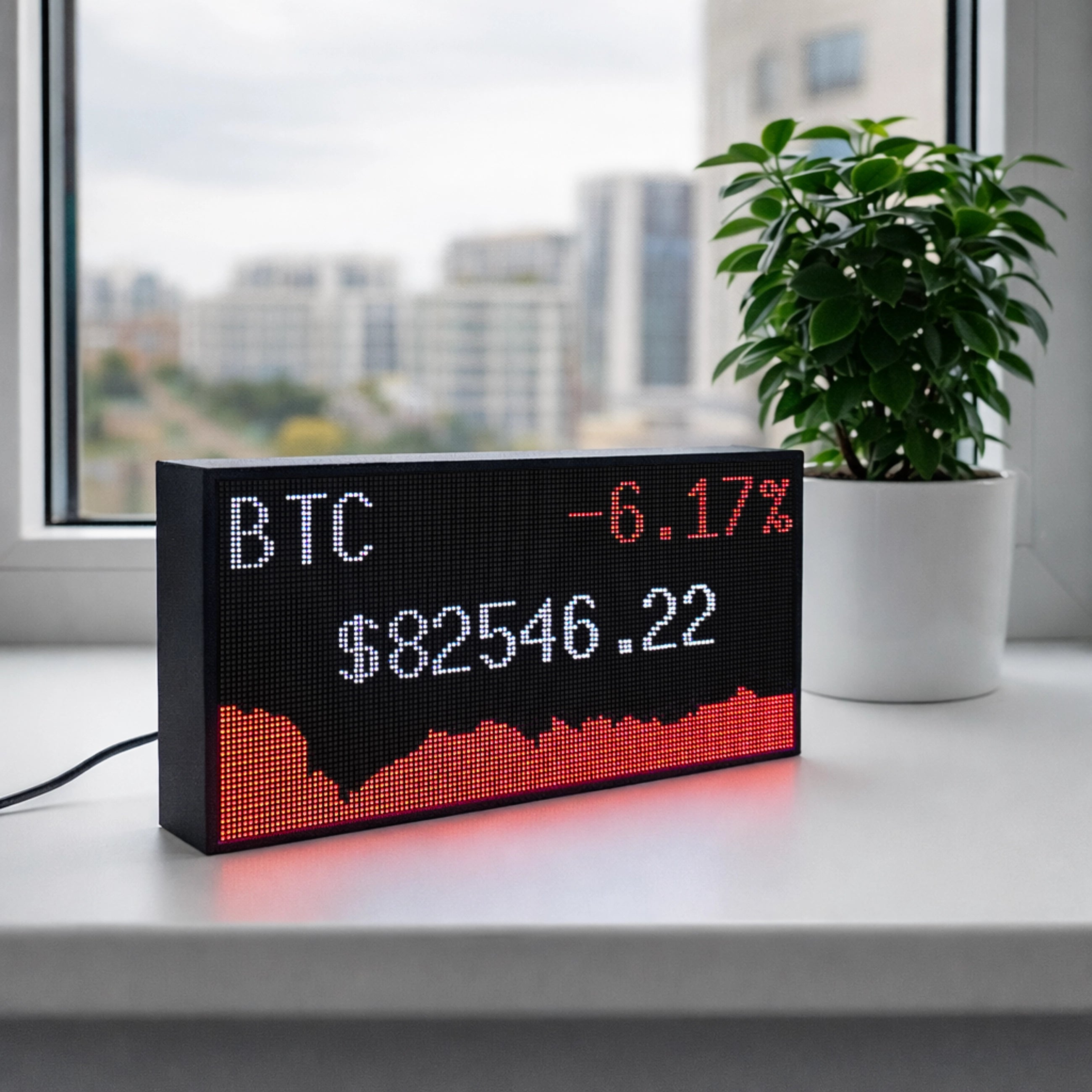 LED Stock Ticker – High-Resolution WLAN-Display für Aktien, Krypto und Forex