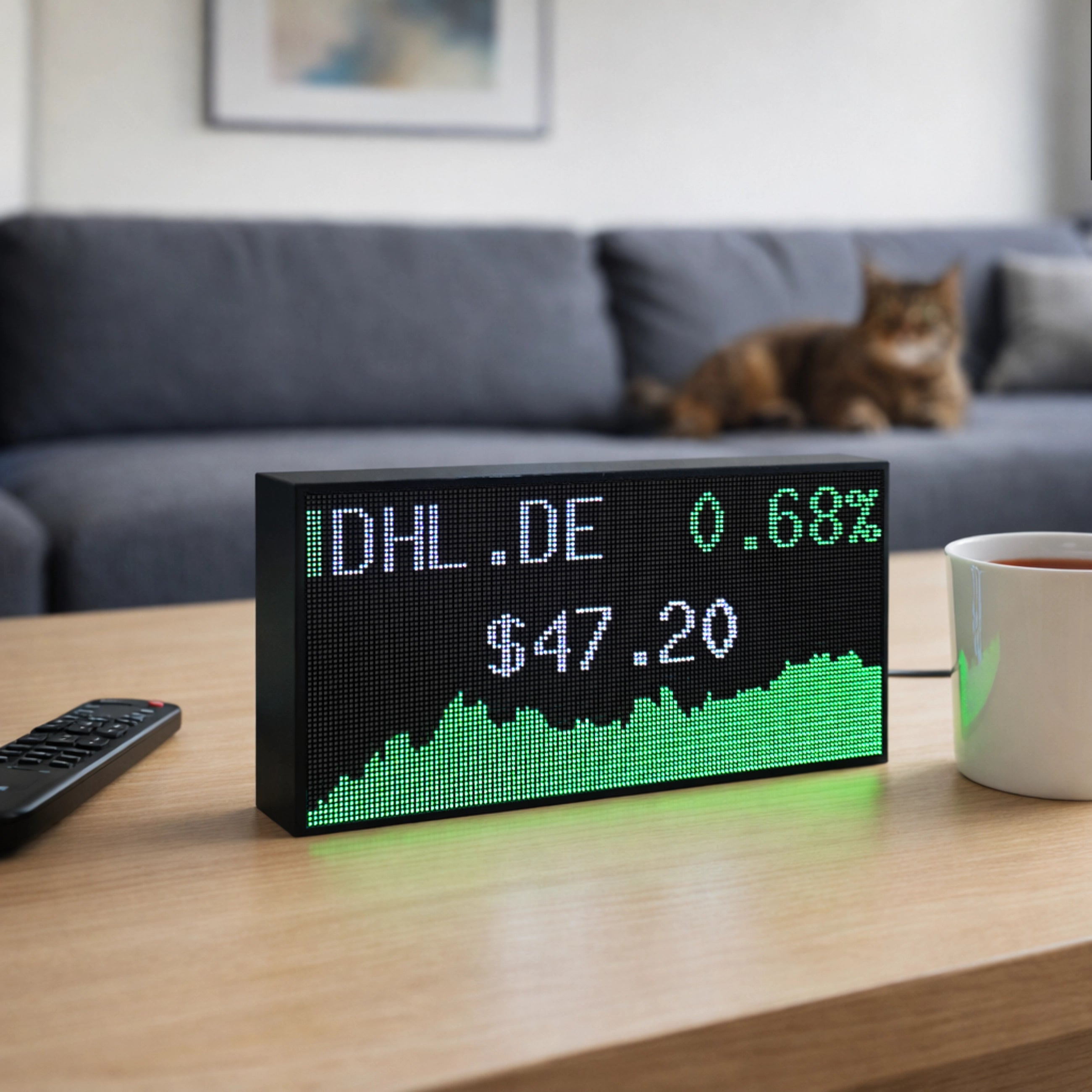 LED Stock Ticker – High-Resolution WLAN-Display für Aktien, Krypto und Forex