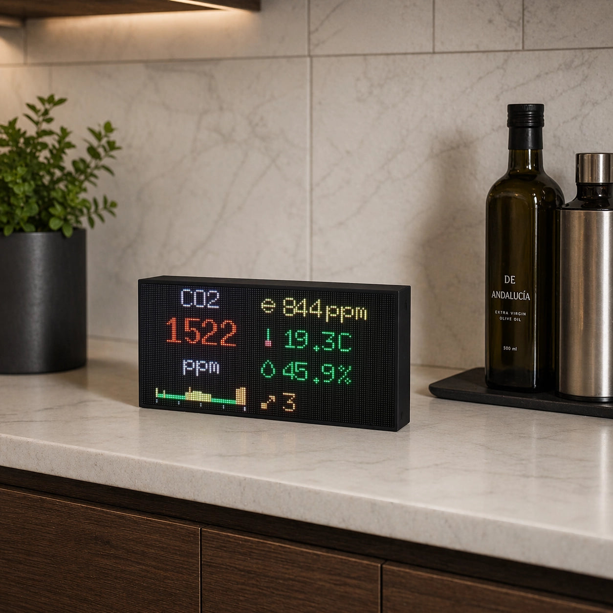 LED Luftqualitätsmonitor mit Home Assistant Integration