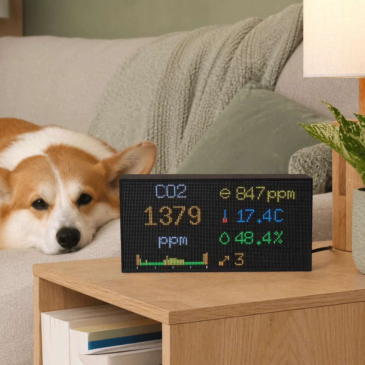 LED Luftqualitätsmonitor mit Home Assistant Integration
