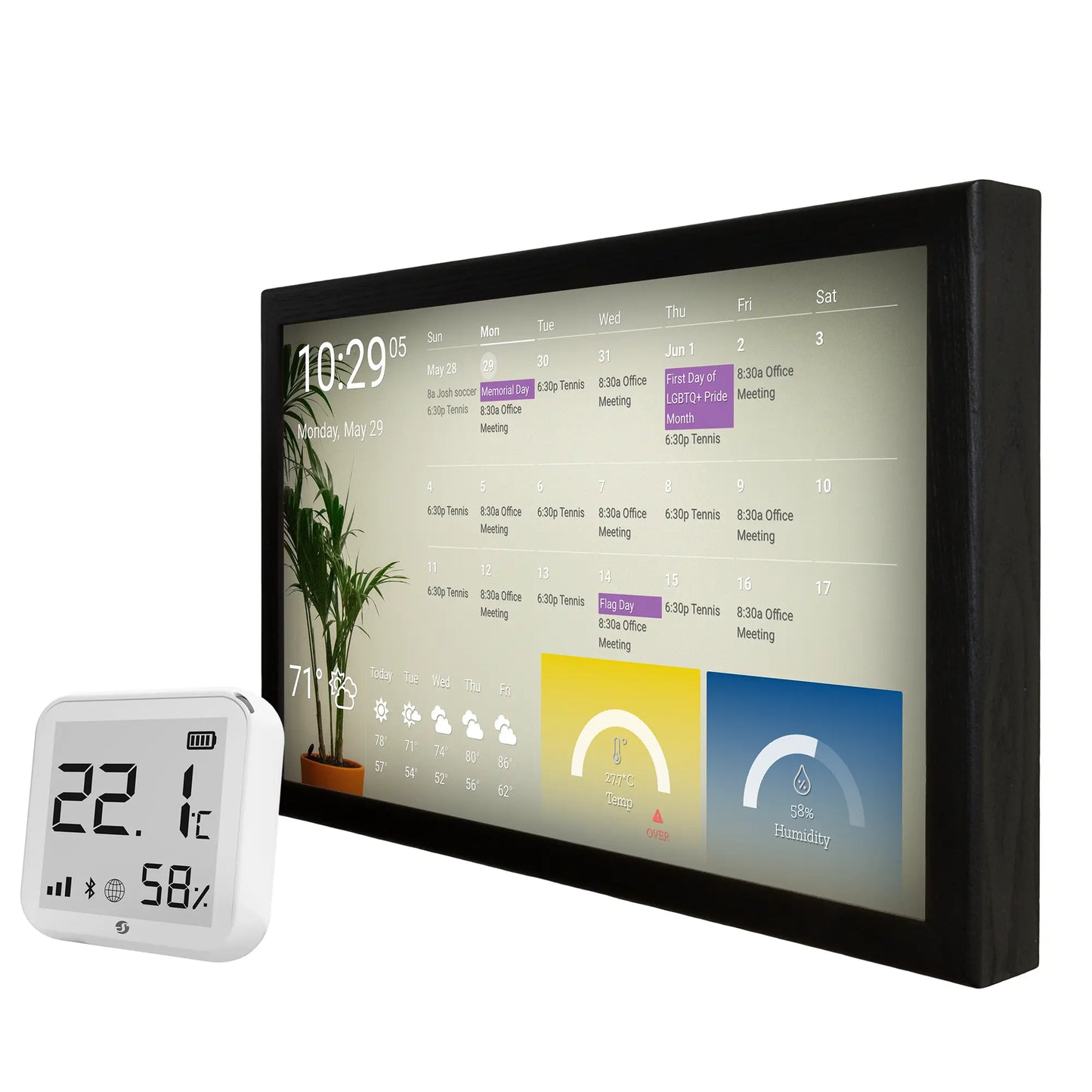 Smart Display 24 Inch with Temperature and Humidity Sensor