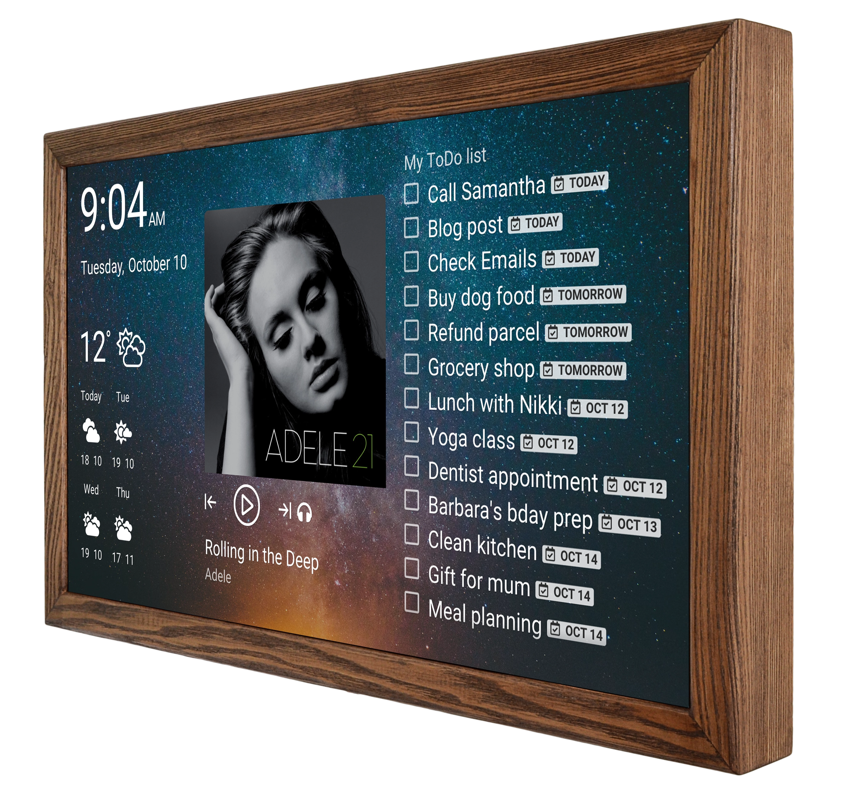 Touch Screen Wall Display 24 Inch in Wooden Frame